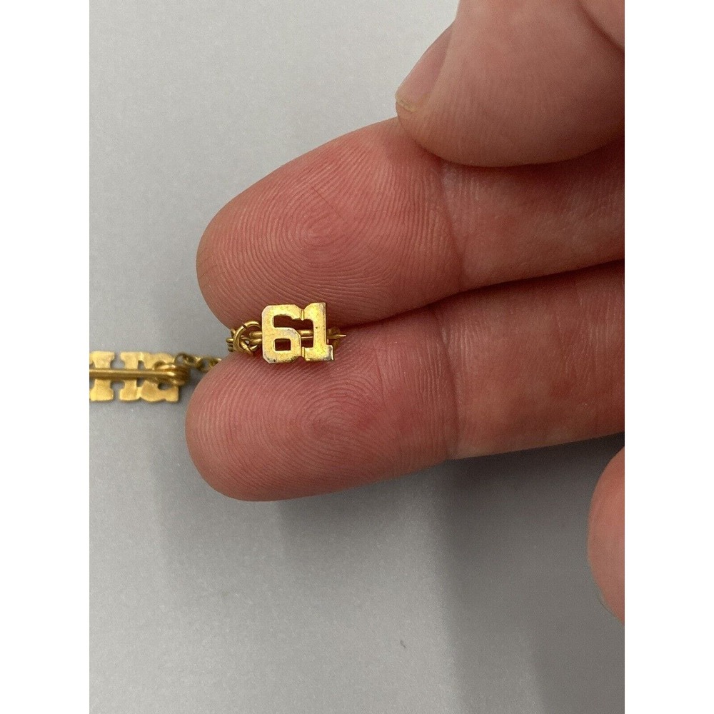 Vintage 1961 KHS Gold Colored Graduation Tie Tack Pin High School Memorbilia - Picture 2 of 3